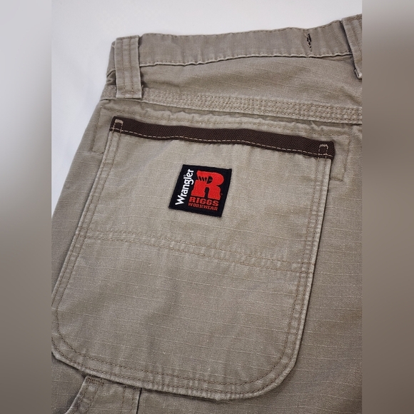 Wrangler Riggs Workwear Men's Khaki Carpenter Pants Straight Leg, sz 30x30 - Picture 12 of 16